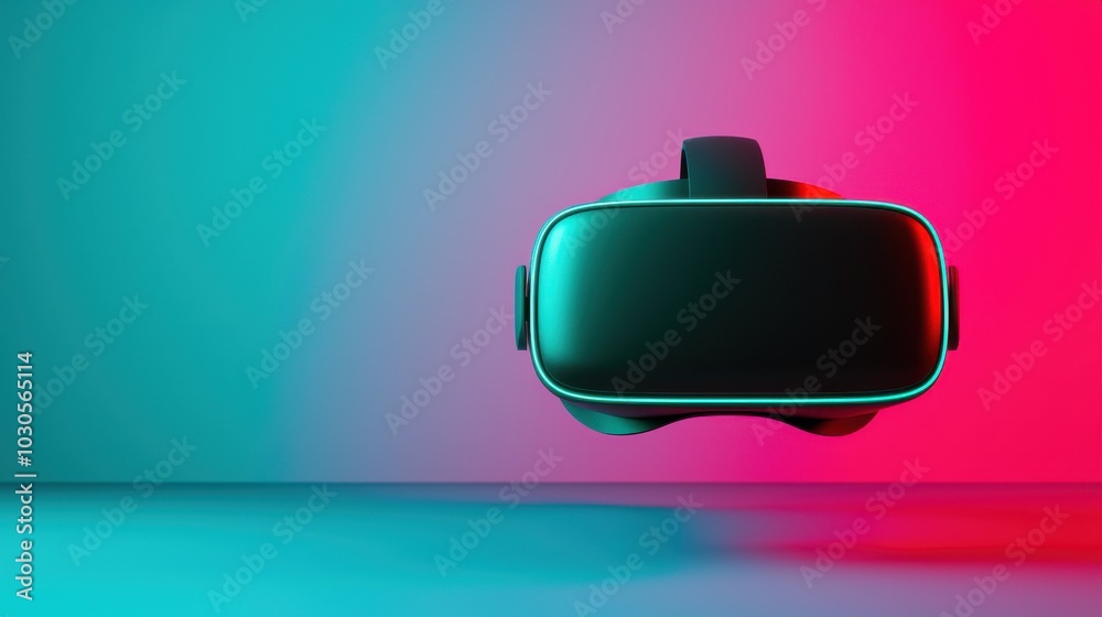 Obraz premium VR headset, futuristic vibrant background