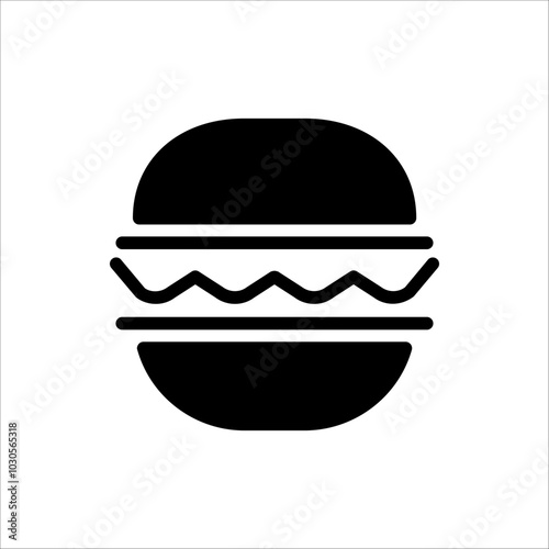 Burger icon. Hamburger Symbol. Vector illustration on white background.
