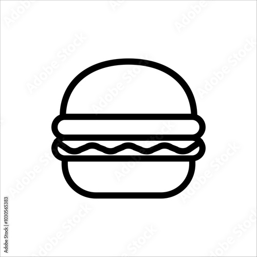Burger icon. Hamburger Symbol. Vector illustration on white background.