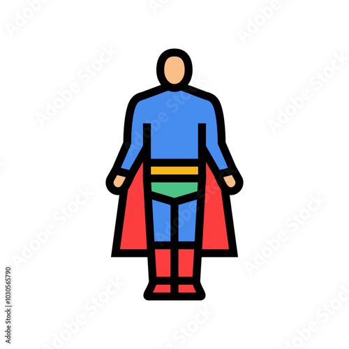 comic book cosplay male color icon vector. comic book cosplay male sign. isolated symbol illustration