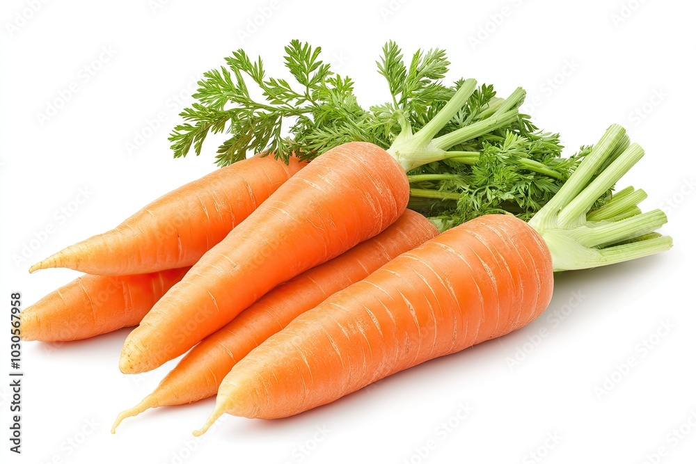 Three Fresh Carrots isolated on white background. Clipping path Three Fresh Carrots isolated on white background. Clipping path
