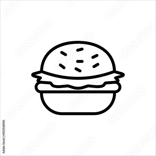Burger icon. Cheese burger or Hamburger Symbol. For web design. vector illustration on white background.