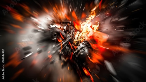 Fiery Explosion Abstract