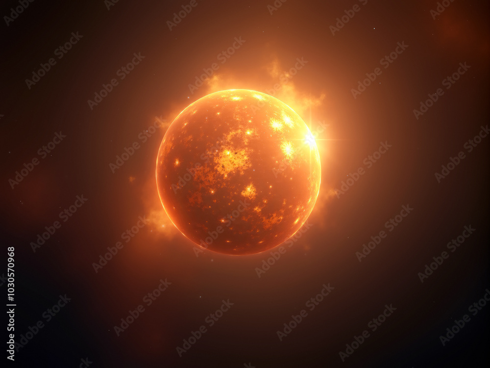 Giant red star emitting solar flares in deep space
