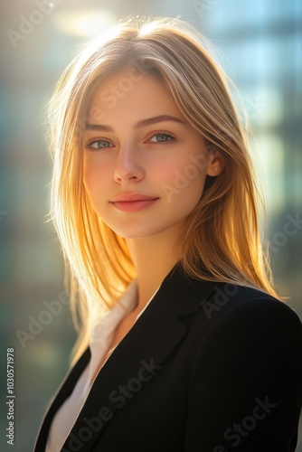 Young professional realtor smiling in property exterior shot