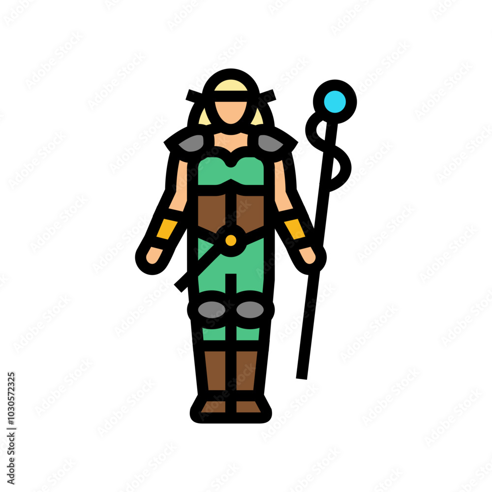 Obraz premium fantasy cosplay female color icon vector. fantasy cosplay female sign. isolated symbol illustration