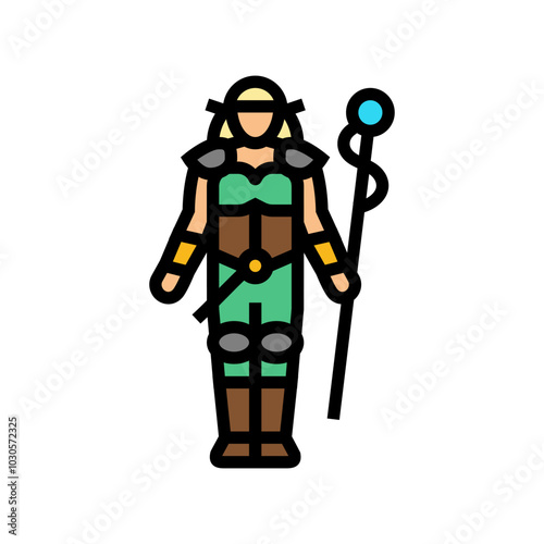 fantasy cosplay female color icon vector. fantasy cosplay female sign. isolated symbol illustration