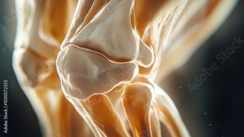  the human knee joint, showing the bones, ligaments, and cartilage photo