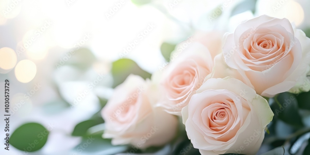 Fototapeta premium Blank Invitation Card Framed by Pink Rose Blooms