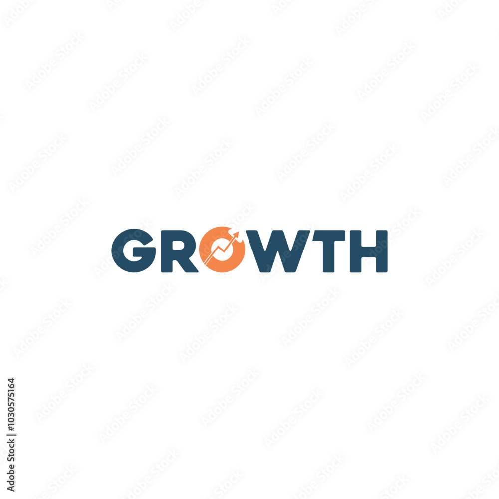 Modern Growth Logo with Upward Trend Graph in Bold Blue and Orange Design Modern Growth Logo with Upward Trend Graph in Bold Blue and Orange Design