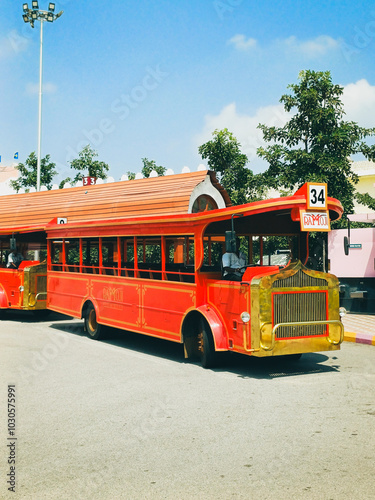 vintage red bus 