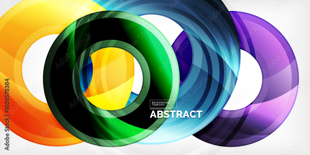 Bright colorful circles with light effects. Abstract background Bright colorful circles with light effects. Abstract background