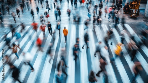 Wallpaper Mural Beautiful motion blur of people walking in the morning rush hour  busy modern life concept.  Torontodigital.ca