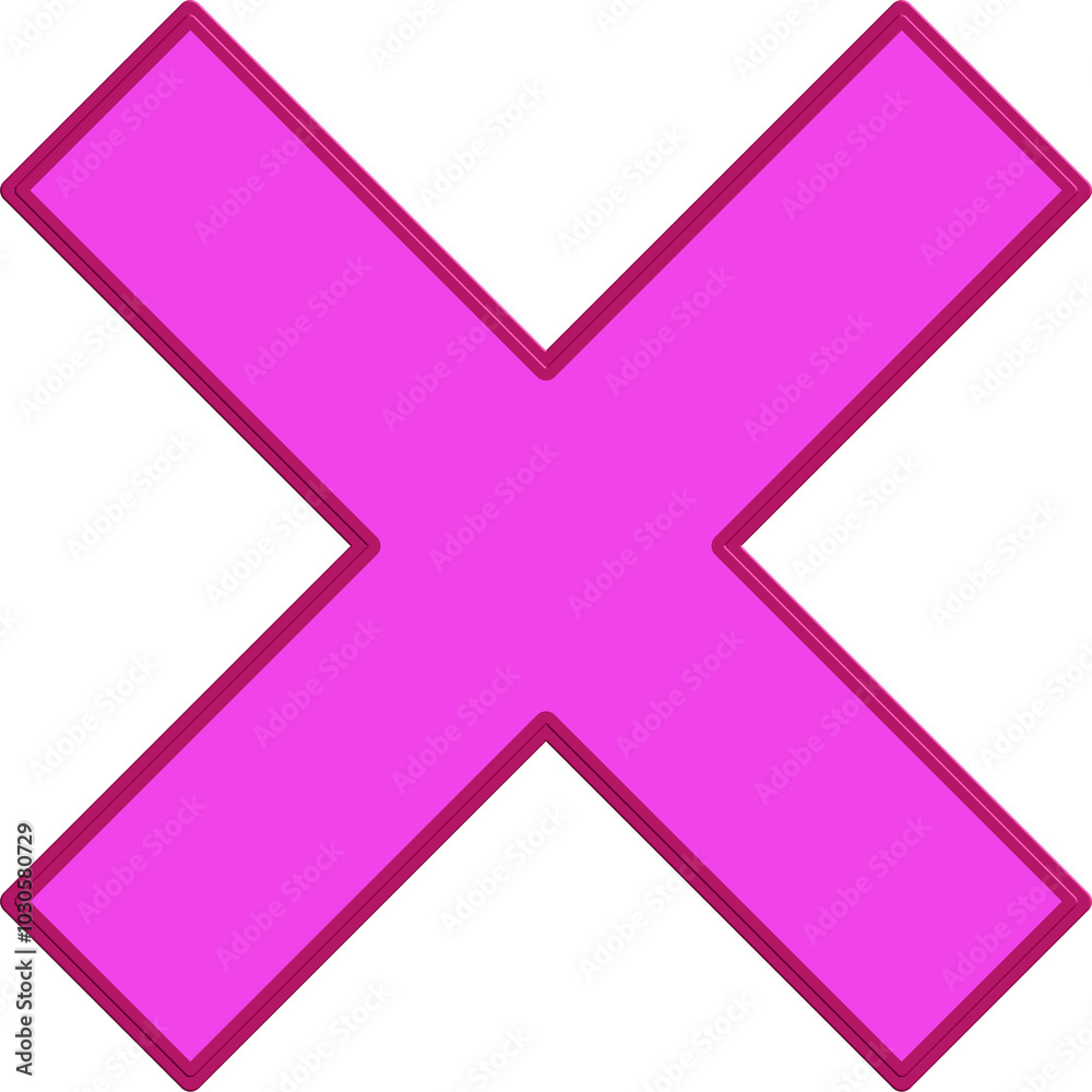 Cross mark on white background Cross mark on white background