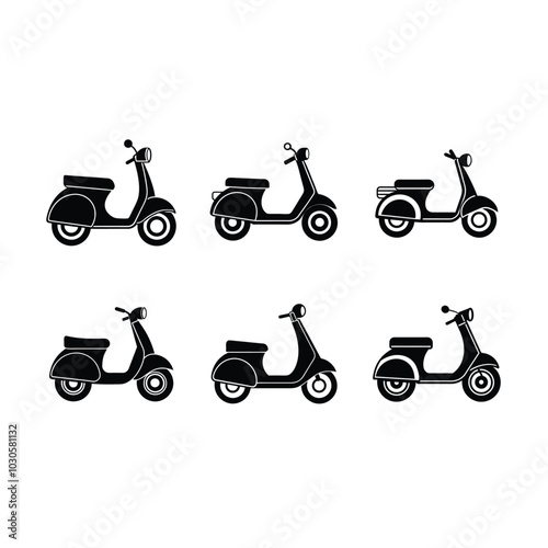 Colorful flat vector scooter design, perfect for modern graphics and creative projects