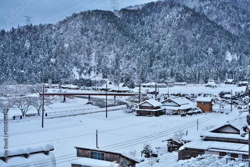 京都府の美山町にあるかやぶきの里にて photo