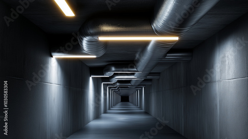 Intricate details of ductwork junctions  showcasing the seamless integration of sections in a modern air ventilation system  ideal for DIY home heating and air conditioning guides.