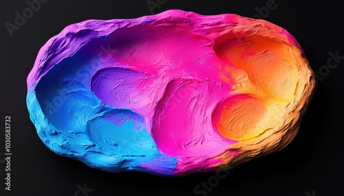 Vibrant abstract sculpture with fluid colors and textured surface capturing artistic expression and creativity photo