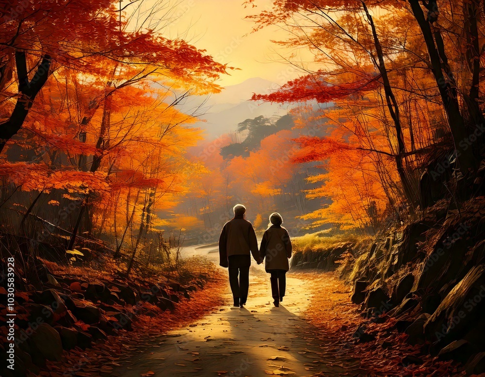 walking in the autumn