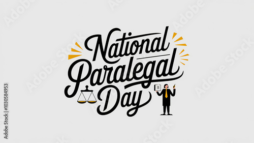 National Paralegal Day lettering, party greeting card, calligraphy poster, generative AI