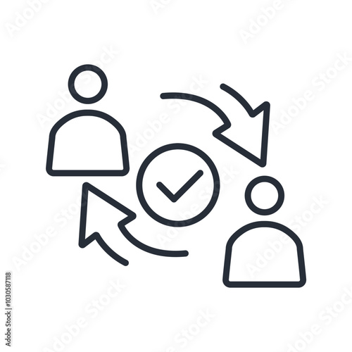 Reciprocity icon. vector.Editable stroke.linear style sign for use web design,logo.Symbol illustration.