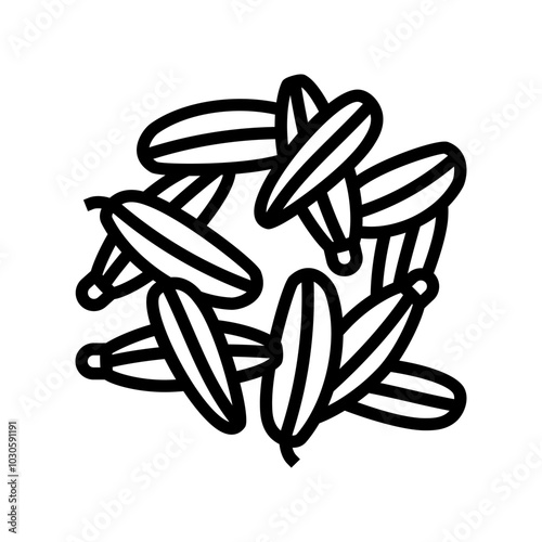 fennel seeds ayurvedic herb line icon vector. fennel seeds ayurvedic herb sign. isolated contour symbol black illustration