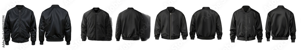 Graphidesign template for men's black jacket, front and back Graphidesign template for men's black jacket, front and back