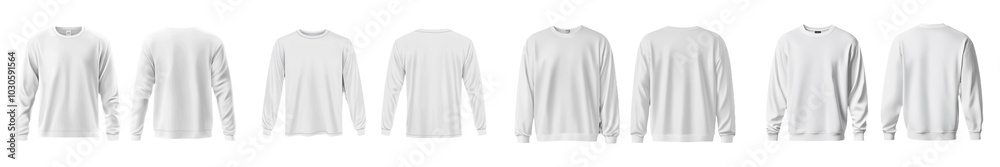 A white long sleeve T-shirt template for men with a light background that is blank A white long sleeve T-shirt template for men with a light background that is blank