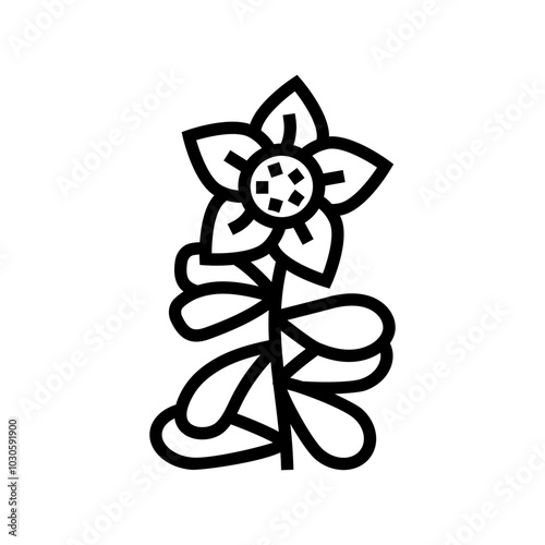brahmi ayurvedic herb line icon vector. brahmi ayurvedic herb sign. isolated contour symbol black illustration