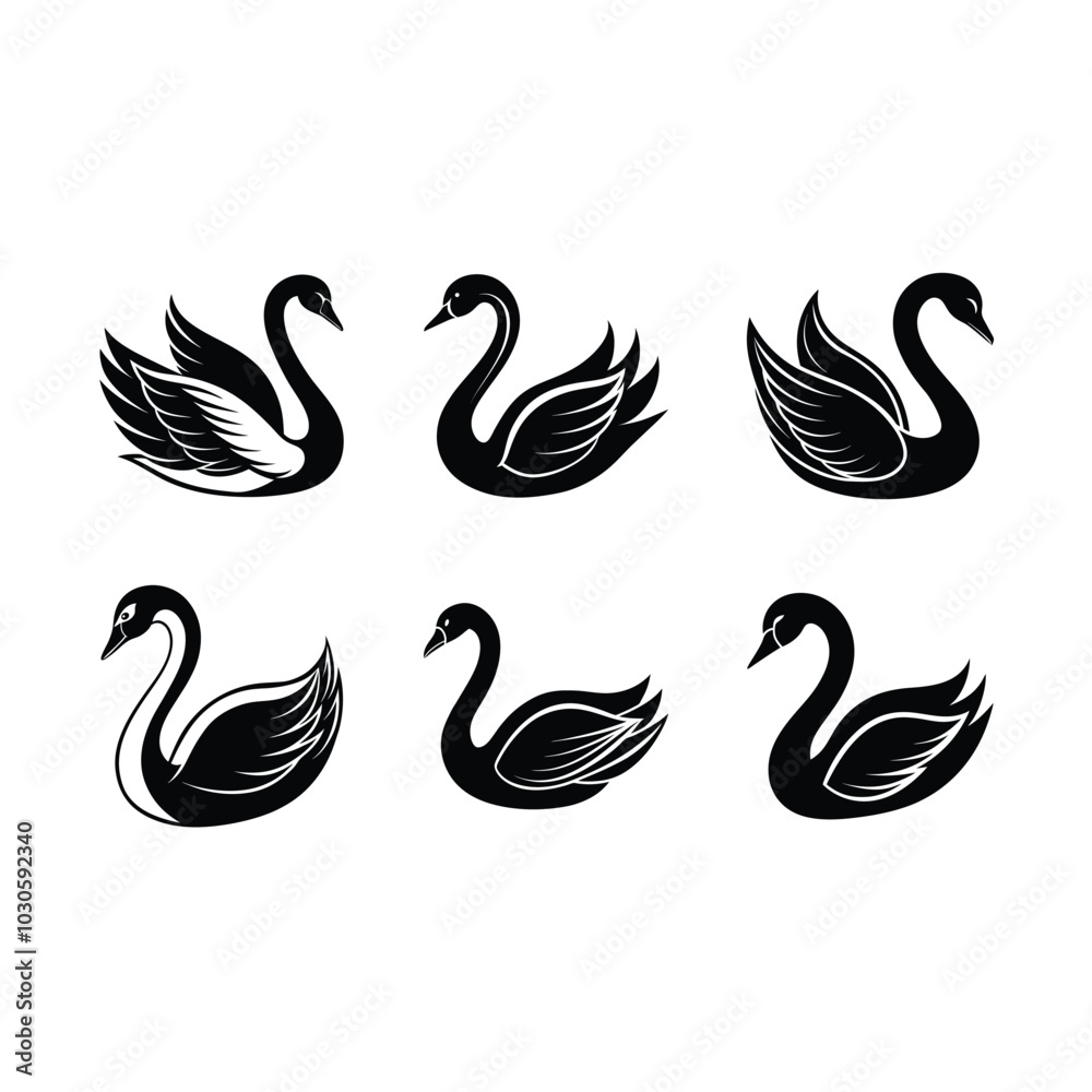 Obraz premium Elegant Swan Generative AI Vector and Line Art Design for Creative Projects