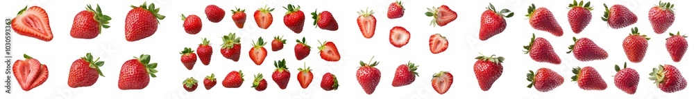 Fresh red strawberry cut out isolated on white background. With clipping path. Summer delicious sweet berry organic fruit, food, diet, vitamins, creative layout. Fresh red strawberry cut out isolated on white background. With clipping path. Summer delicious sweet berry organic fruit, food, diet, vitamins, creative layout.
