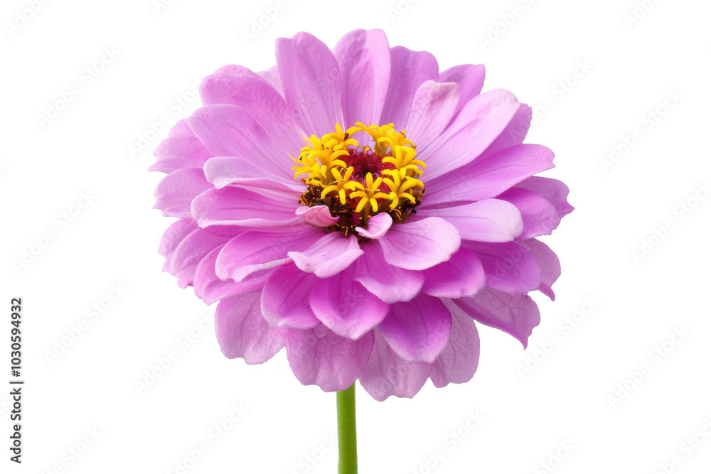 Bright Zinnia Flower Isolated on Transparent or White Background Bright Zinnia Flower Isolated on Transparent or White Background