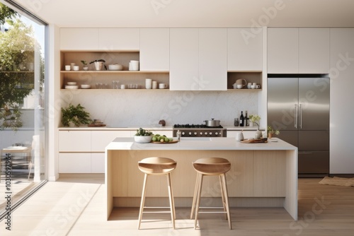 Kitchen furniture table plant.