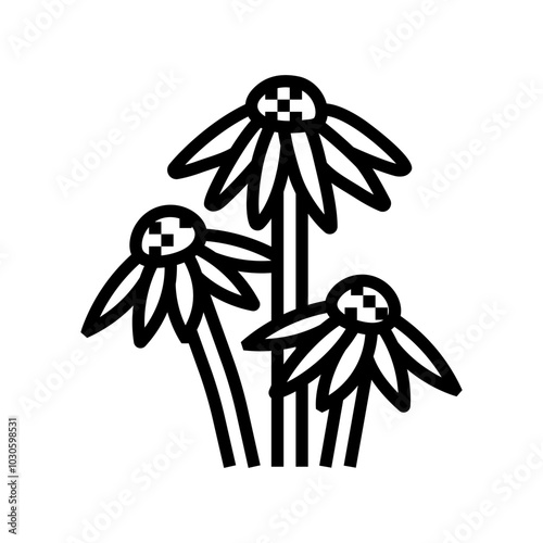 echinacea ayurvedic herb line icon vector. echinacea ayurvedic herb sign. isolated contour symbol black illustration