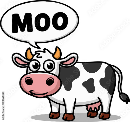 A cow moo clipart on a white background