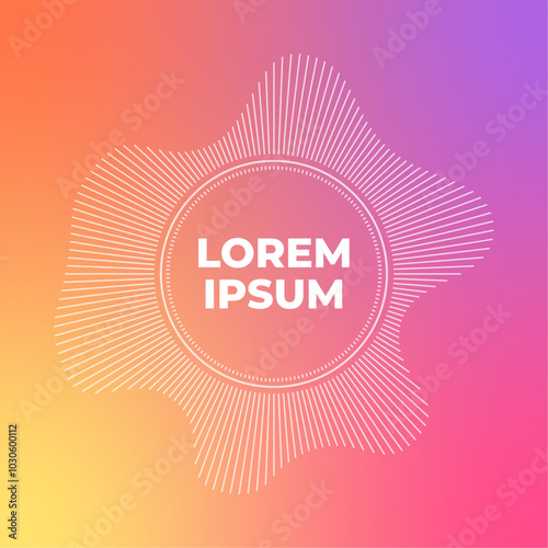 Colorful abstract gradient background with radiation music equalizer sound wave