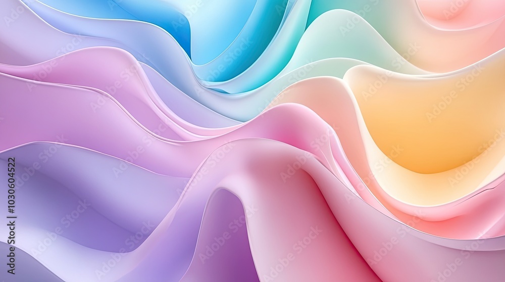 Abstract Pastel Waves in a Gradient Pattern Abstract Pastel Waves in a Gradient Pattern