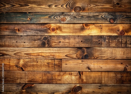 Rustic wooden planks with varied grain patterns and subtle shadows create a warm, natural background perfect for showcasing products or adding texture to designs. photo