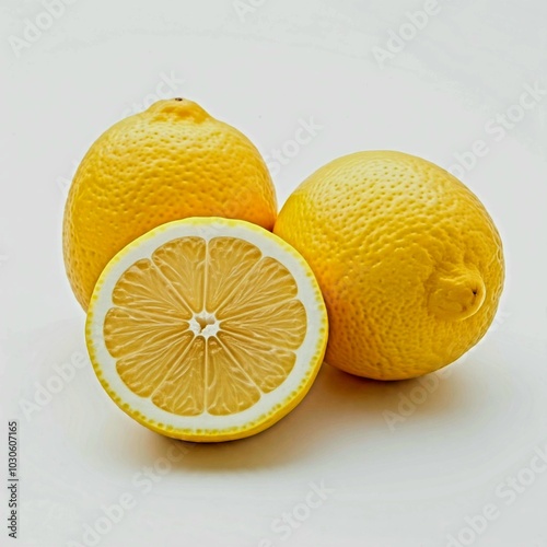 Lemon on a white background. Close-up. Isolated.