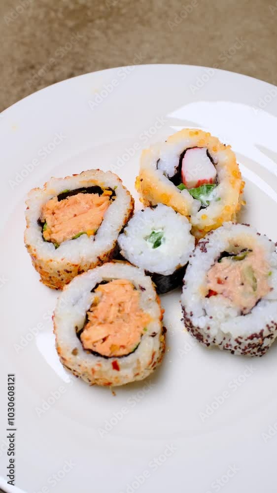 sushi rolls with salmon sushi rolls with salmon