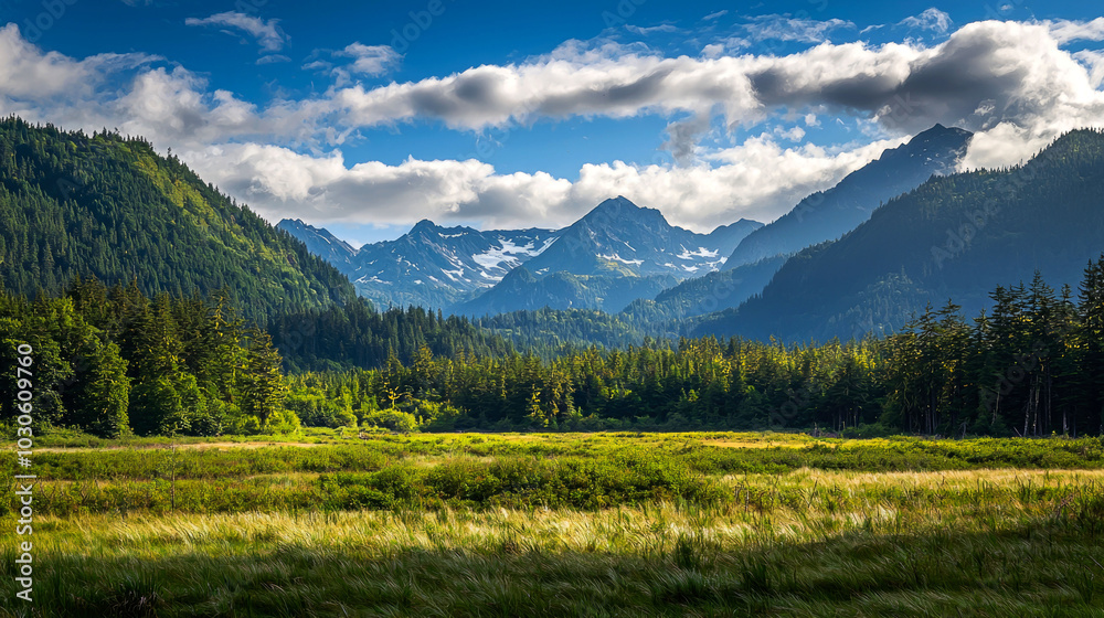 Scenic mountain landscape with lush greenery. Scenic mountain landscape with lush greenery.