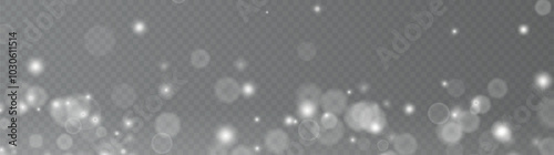 Bokeh light lights effect background. White png dust light. Christmas background of shining dust Christmas glowing light bokeh confetti and spark overlay texture for your design.	