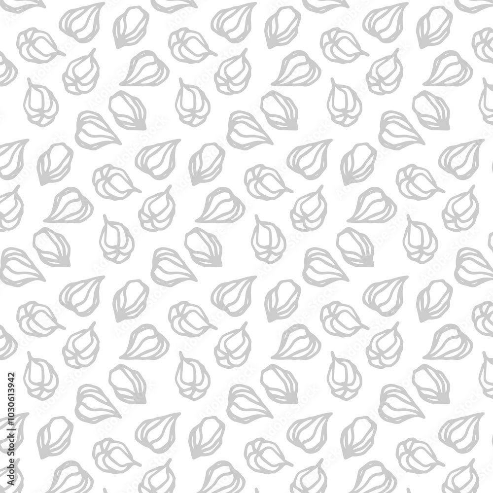 Hand drawn physalis pattern, autumn print 