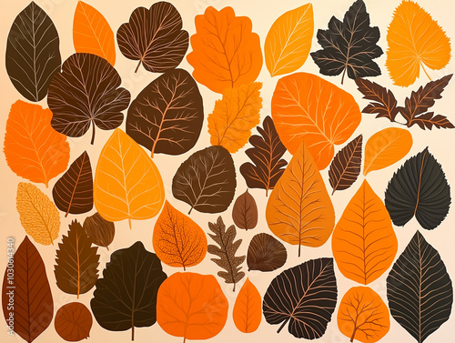 Pattern with autumn leaves