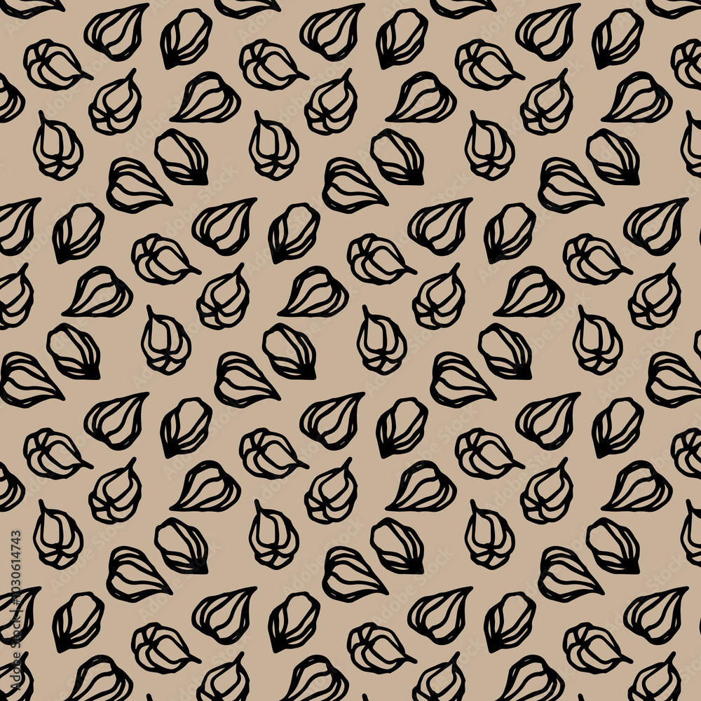 Hand drawn physalis pattern, autumn print Hand drawn physalis pattern, autumn print