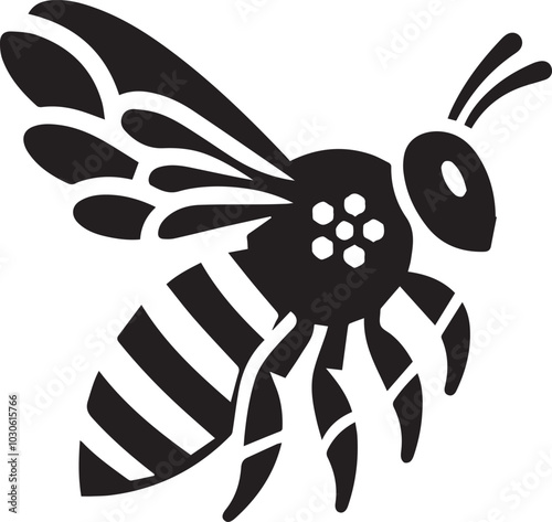 Bee silhouette vector