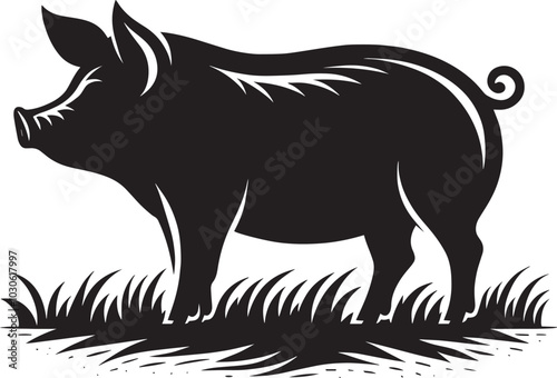 Pig Silhouette isolated on white background Minimalist pig vector shape icon

pig silhouette, silhouette, pig, pig illustrator, pig head, wildlife, animal, front facing, african, walking, wild, wild a