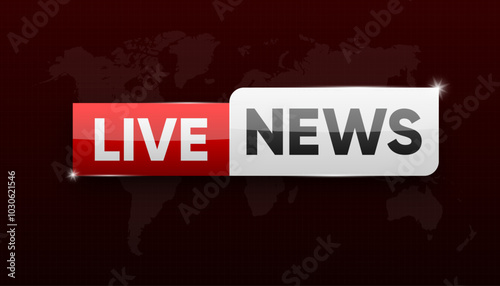 Breaking Live News poster. Bars for news and sport channels, streaming and broadcasting. TV background and internet video stream concept. Vector illustration.
