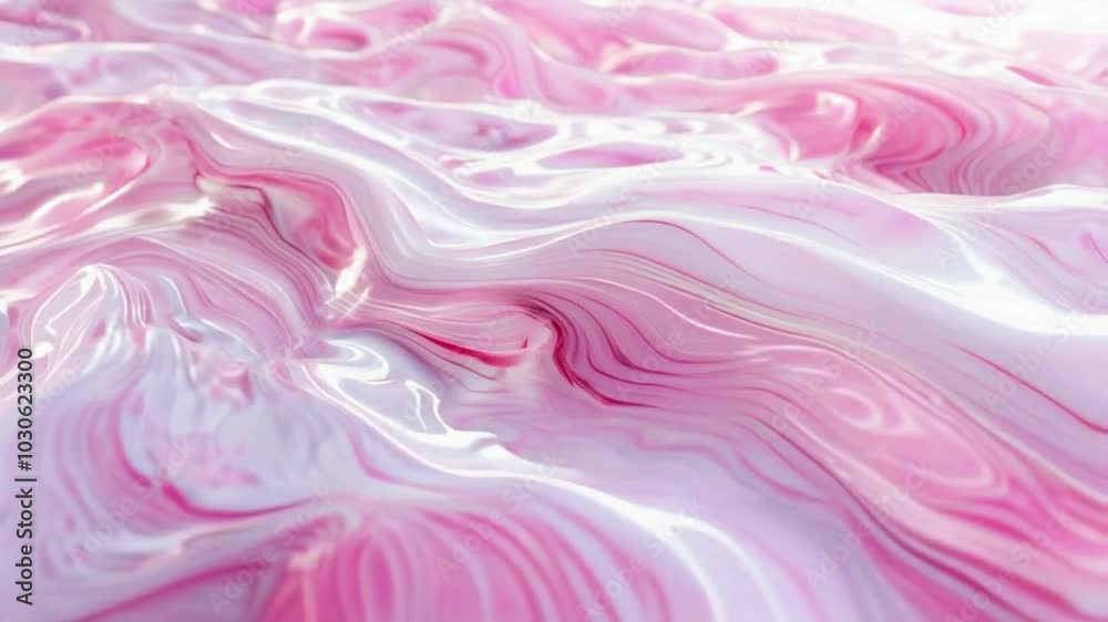 white and pink marble texture subtly swirling in a slow-motion effect, giving the impression of a fluid, ever-changing, yet solid surface, 4k High-Quality background Animation Video