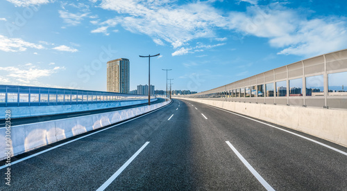 Viaduct road and cityscape in modern city